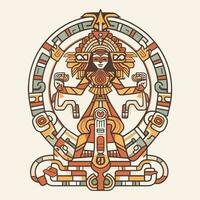 Explore the intricate details of Aztec culture with our stunning hand-drawn Aztec illustration design vector