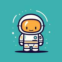 Cute mascot astronaut cartoon spaceman illustration vector