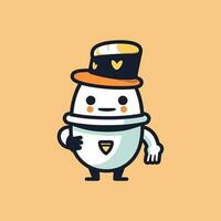 Cute ice cream mascot logo illustration vector