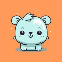 Cute Buffalo kawaii cartoon illustration vector