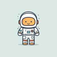 linda mascota astronauta dibujos animados astronauta ilustración vector