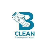 Cleaning shoe wash laundry business logo template, cleaning and repair logo vector