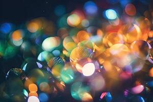 Abstract blurry Bokeh light background, glowing glitter light soft focus, shiny sparkle scene, blur effect, with . photo