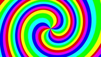 Rotating rainbow swirl. Seamless loop. Seamless loop, Hypnosis pattern, Animation of multi-colored clean rings. Video animation Ultra HD 4K