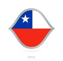 Chile national team flag in style for international basketball competitions. vector