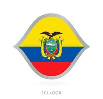 Ecuador nacional equipo bandera en estilo para internacional baloncesto competiciones vector