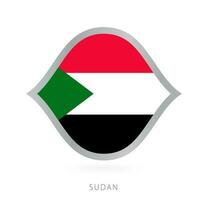 Sudán nacional equipo bandera en estilo para internacional baloncesto competiciones vector