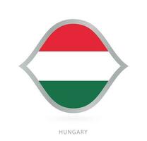 Hungría nacional equipo bandera en estilo para internacional baloncesto competiciones vector