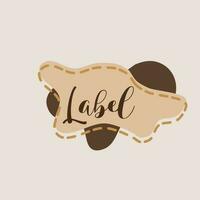 brown abstract shape label, vector, cute, set, design, frame, illustration, sticker, background, element, collection, banner, template, graphic, message, art, paper, isolated, vintage, note vector