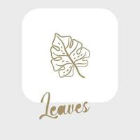 Line art leaves and outline leaf for beauty wedding invitation vector