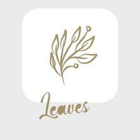 Line art leaves and outline leaf for beauty wedding invitation vector