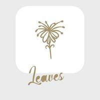 Line art leaves and outline leaf for beauty wedding invitation vector