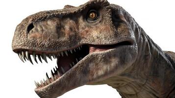 Tyrannosaurus rex isolated on white background, the popular predator dinosaur in Cretaceous period era ,with . photo