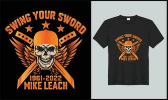 swing your sword illustration skull vector t shirt design