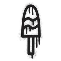 Ice cream graffiti with black spray paint vector