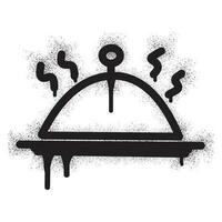 Food icon graffiti with black spray paint vector