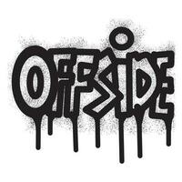 Offside text graffiti with black spray paint vector