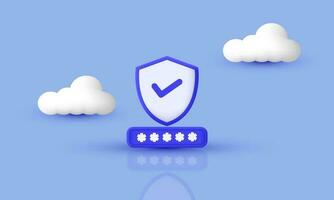 illustration creative icon shield Network security symbols isolated on background vector