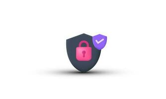 illustration creative icon shield security symbols isolated on background vector