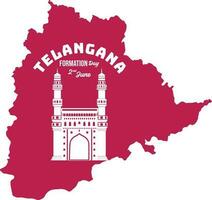 Telangana state formation day celebration vector