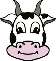 Head Cow cartoon isolated on white vector