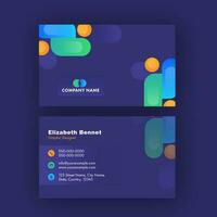 Abstract Business Card With Double-Sides Present For Graphic Designer. vector