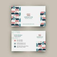 Double-Sides Abstract Business Card Horizontal Template Design. vector