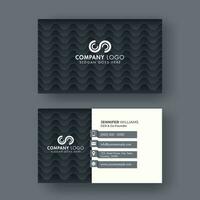 Front And Back View Of Business Card Design With Wavy Pattern. vector