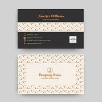 Abstract Business Card Template Layout In Front And Back View. vector