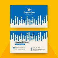 Editable Business Card Template Layout In Blue And White Color. vector