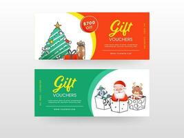 Gift Vouchers Horizontal Template Design In Two Color Options. vector