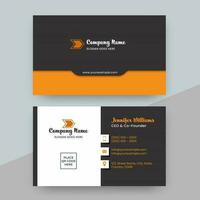 Modern Business Or Visiting Card With Double-Sides Presentation. vector