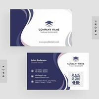 Business or Visiting Cards Design In White and Violet Color. vector