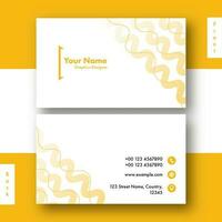 Horizontal Business Card Design In Front And Back View. vector