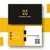 Front And Back View Of Business Or Visiting Card Design. vector