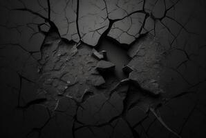 black cracked cement texture background. photo