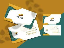 Abstract Business Card Template Layout With Double-Sides Presentation. vector