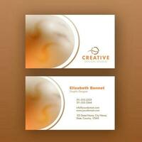 Abstract Modern Business Card Design In Front And Back View. vector