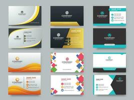 Six Options Of Business Card Or Horizontal Template Layout With Double-Sides. vector