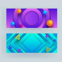 Set of Abstract geometric pattern background with 3d elements. vector