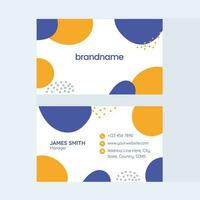 Abstract Business Card Template Layout In Front And Back Side. vector