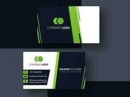 Modern Business Or Visiting Card With Double-Sides Presentation. vector