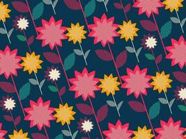 Abstract Colorful Seamless Floral Pattern Background. vector