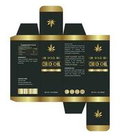 CBD Box design template for CBD label design, Product Packaging Design, Dropper Bottle Label Design, Health and Medicine Box Template vector