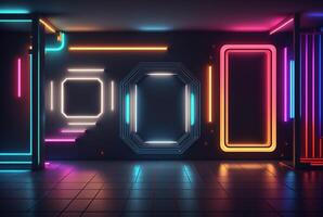 realistic background with neon light. photo