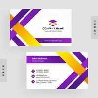 Business or Visiting Card Design In Front and Back Presenting. vector