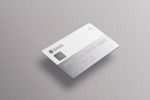 Shopping credit card mockup. Credit card for finance, bank or shopping discount plastic card vector