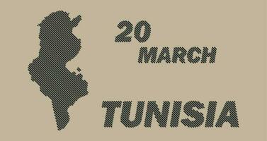 Tunisia country map grid shape sample design-line vector