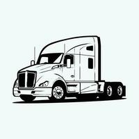 Semi truck big rig 18 wheeler vector art illustration isolated