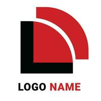 black and red color shape logo design vector